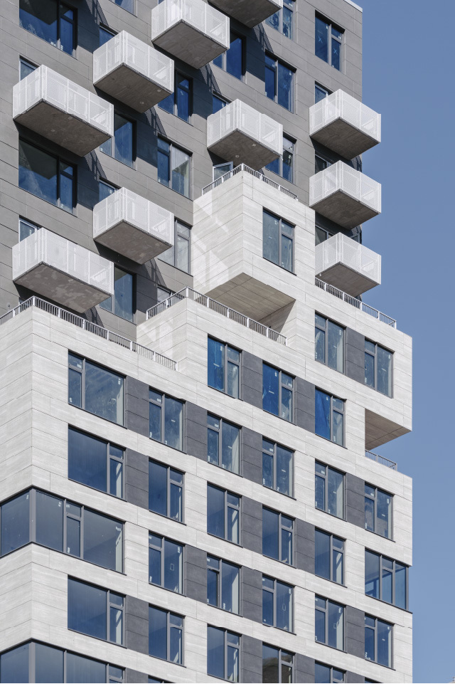 511 East 86 Street Balconies at porcelain facade