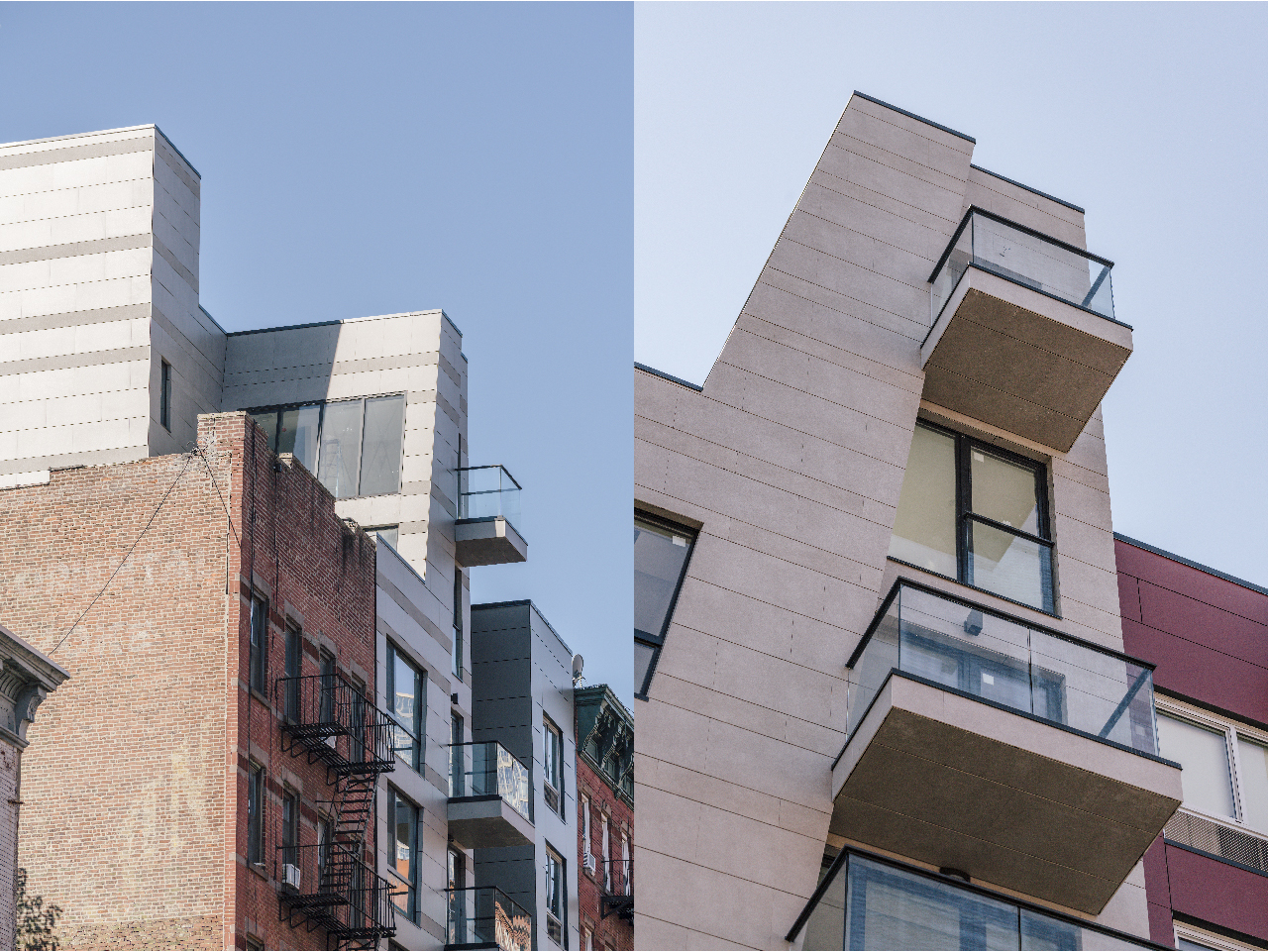 East 100 Street Porcelain panel facade in the existing urban fabric