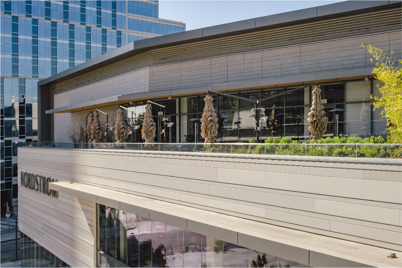 Nordstrom Century City Color coordination between cladding and other facade materials