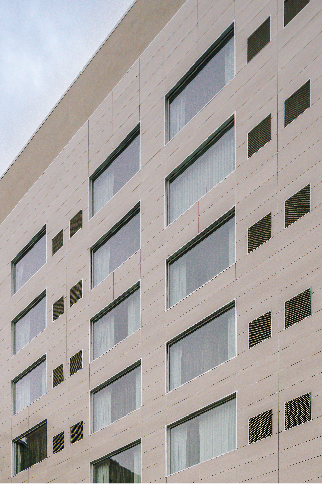 32 AC Hotel Modulation of Porcelain Panels in relation to windows