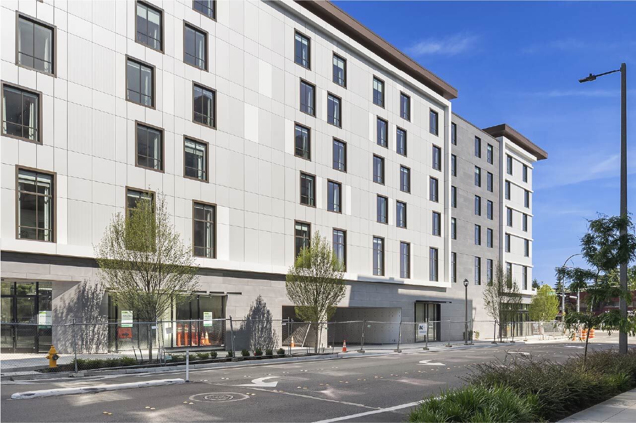 Anderson Park Hotel Building podium with porcelain cladding 72x 50