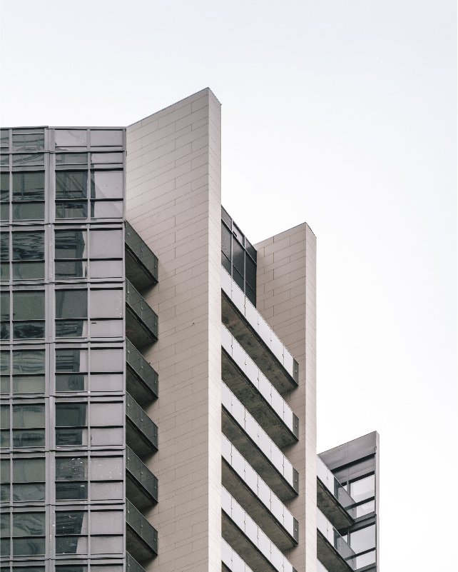 One The Explanade Close up of large format porcelain panel accents at balconies