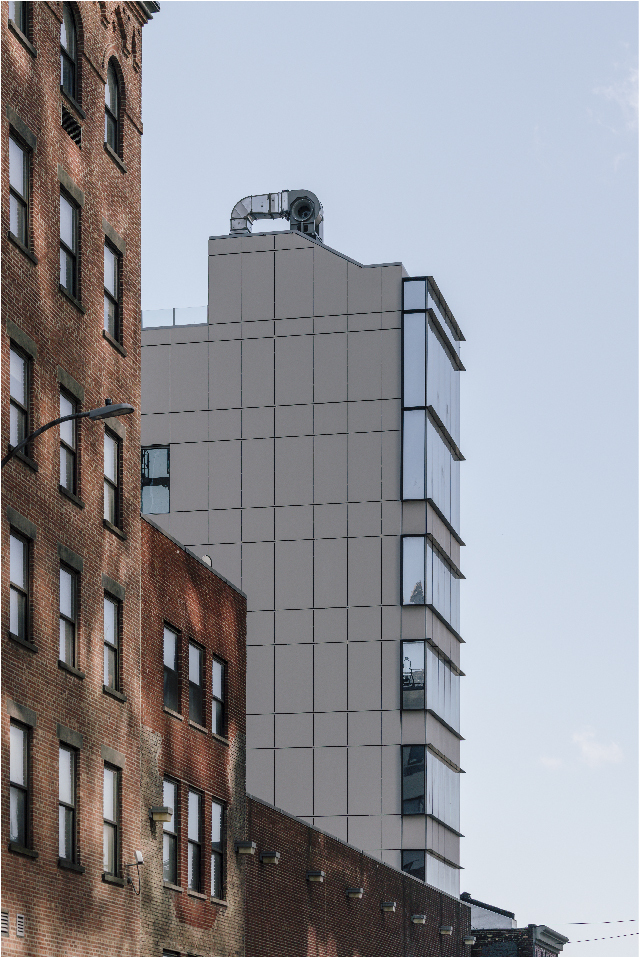 West 36 Street Side view with large format porcelain cladding